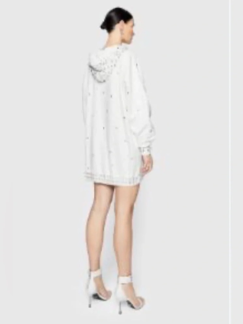 Rebecca Minkoff Downtown Studded Sweatshirt Dress In Neutral - size Small - NEW - Picture 3 of 7